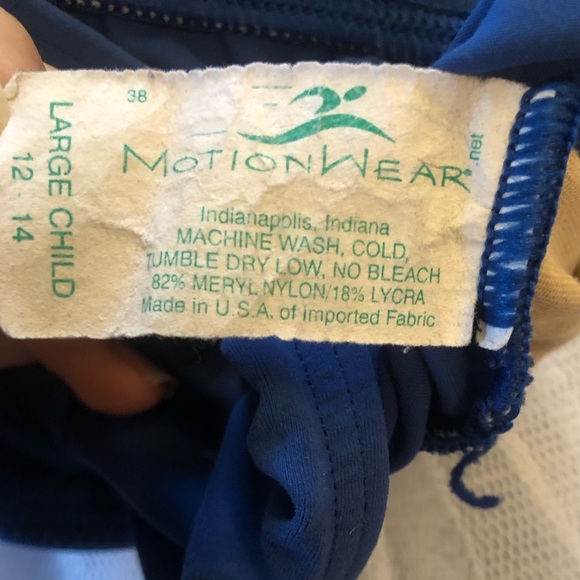 Blue MotionWear cross back leotard - Picture 3 of 3